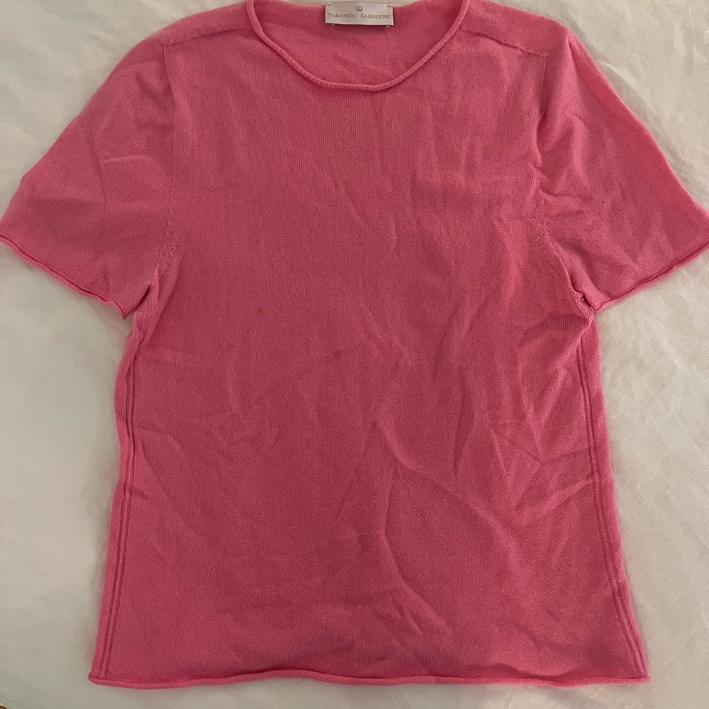 Cashmere short sleeve pink shirt